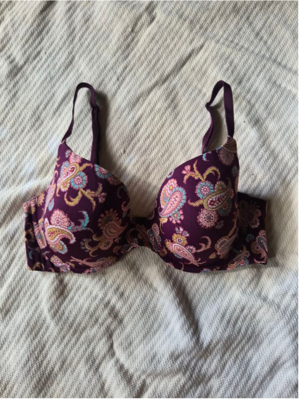 Victoria's Secret Uplift Semi Demi Bra Paisley Print 36D